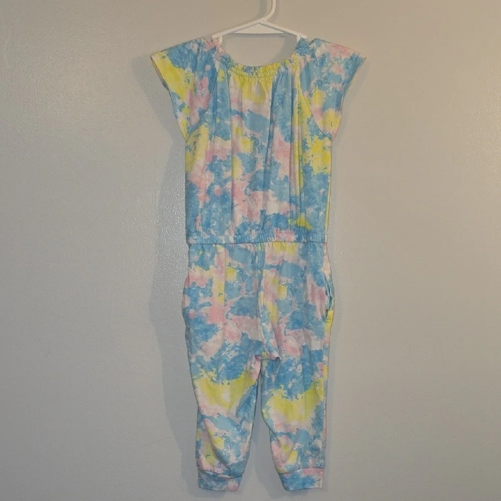 Wonder Nation Kids Tie-Dye Romper in Blue and Yellow LOT P